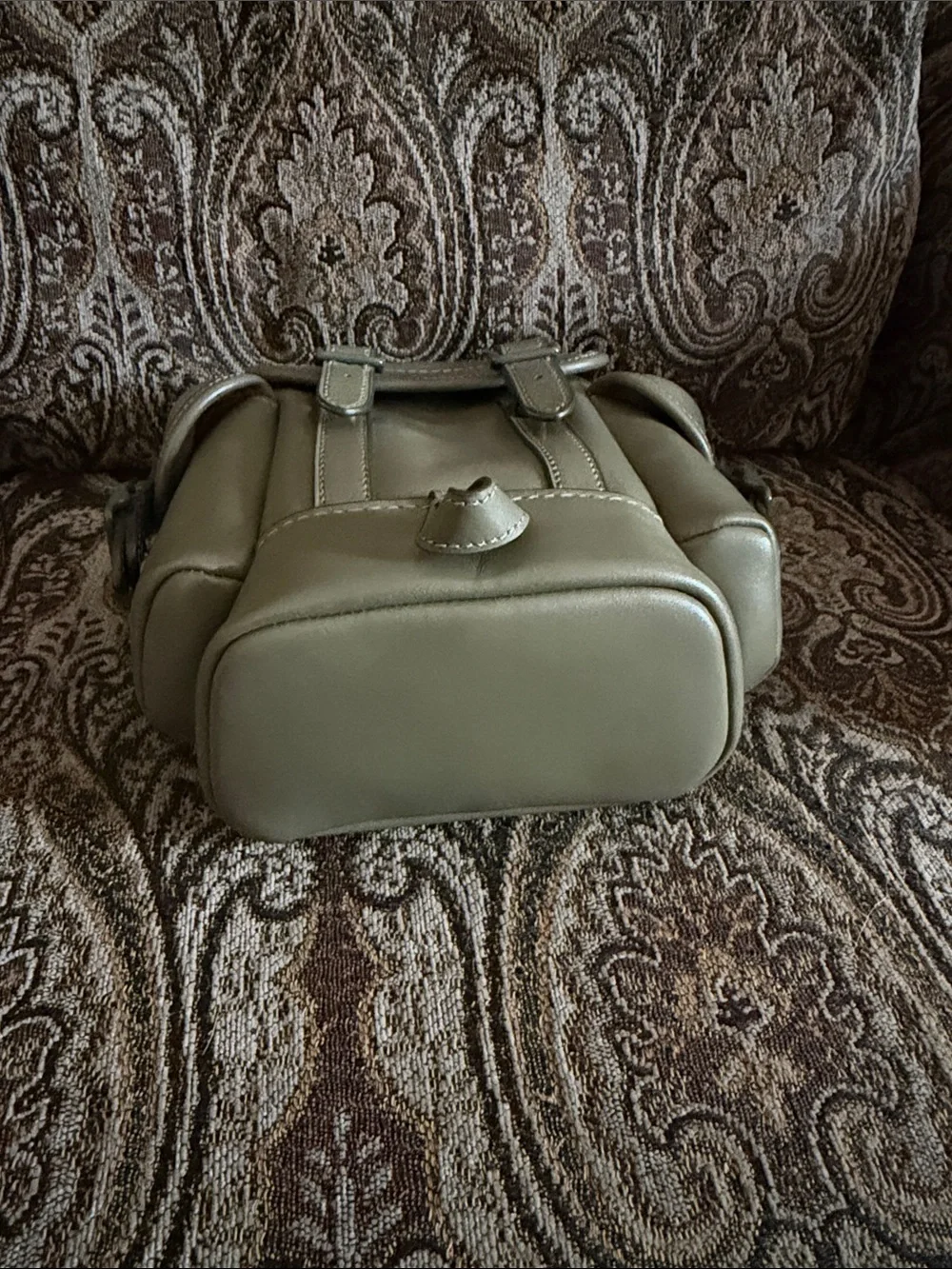 Coach Olive Green Leather Messenger Crossbody Bag
